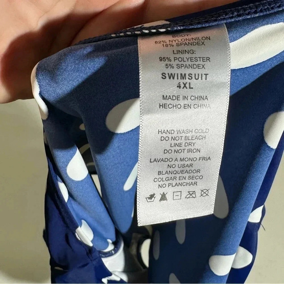 Polka Dot High Waisted Plus Size Bikini Bottom - Picture 4 of 4